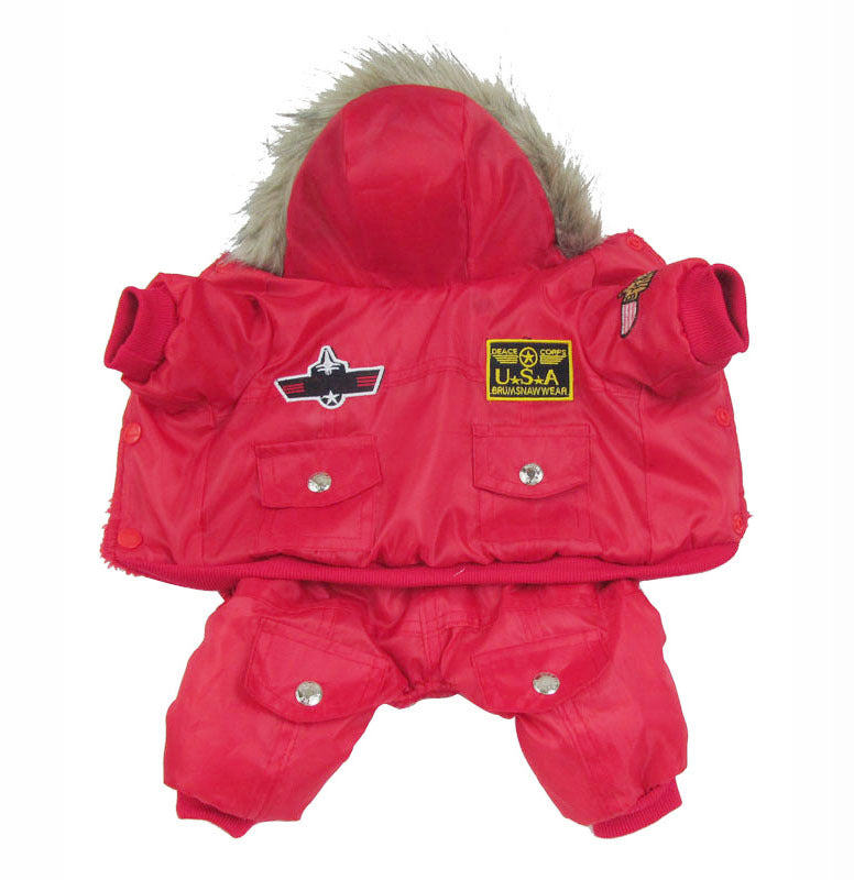 Spot Cross-Border Pet Clothes, Air Force Clothes, One-Piece Four-Legged Cotton Coat, Teddy Winter Small Size Dogs Dog Clothes