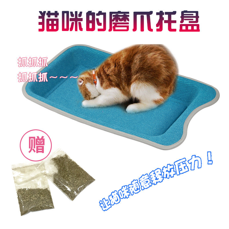 Meadaly pet non-slip grinding claw velvet nest small and medium sized cartoon square cat nest EVA wear-resistant anti-scratch nest catnip