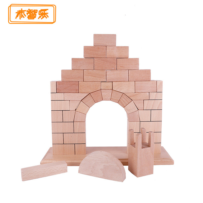 Montessori teaching aids Roman bridge children's early education puzzle 3-6 years old arch bridge construction toys professional edition Roman arch bridge