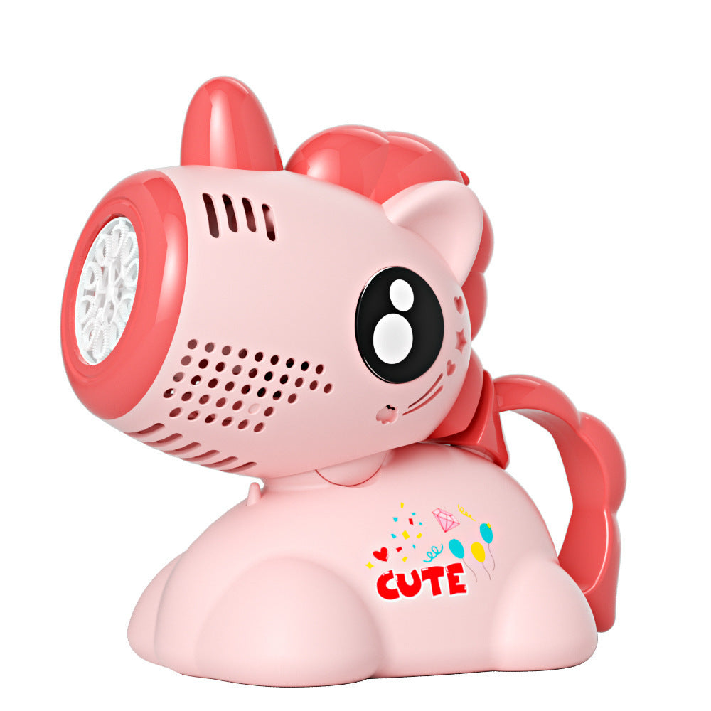 New net red shaking head unicorn automatic bubble machine children's hand-held bubble gun stick toy stall wholesale