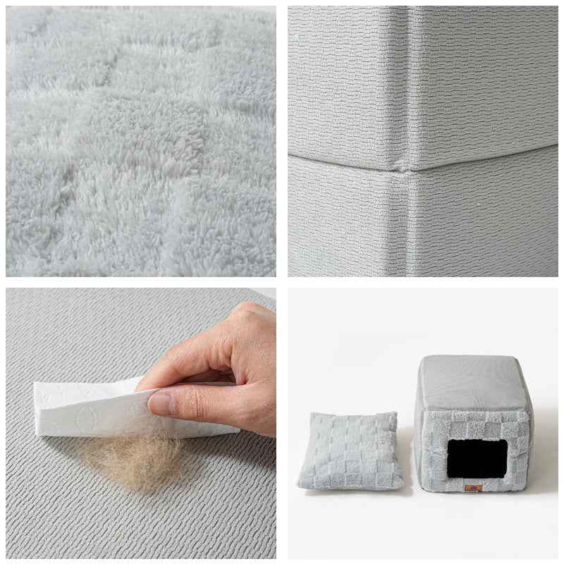 Cross-Border Winter Cat Nest, Warm and Comfortable Semi-Enclosed Pet Nest, Warm Home Indoor Thickened Safe Cat Nest