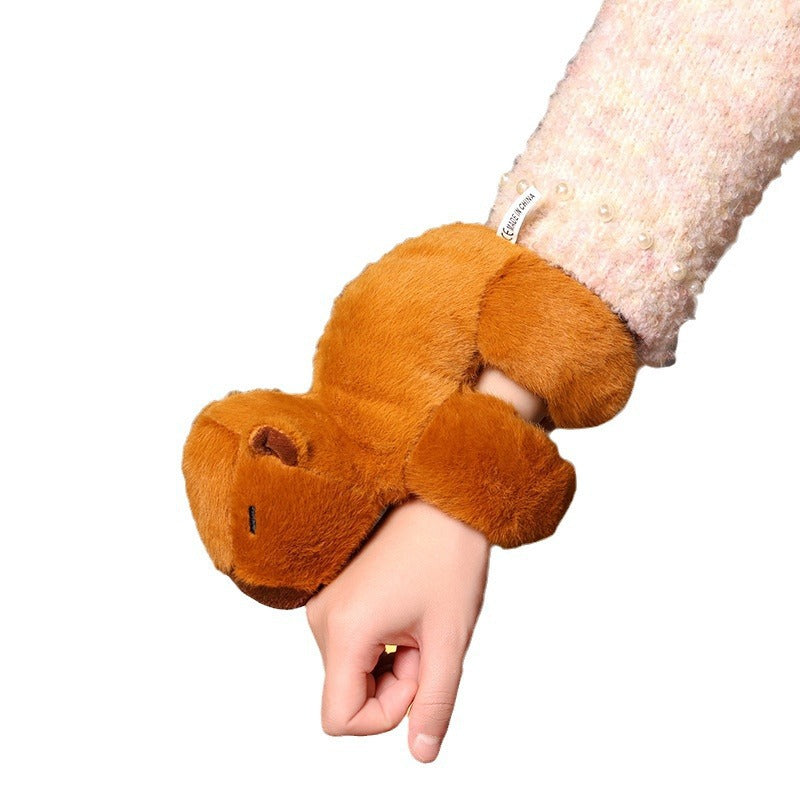 Cute pet capabala capybara snap ring bracelet plush toy doll doll gift grab machine baby