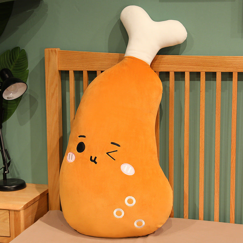 Creative Expression Chicken Leg Pillow Plush Toy Doll Bed Pillow Cushion Children's Doll Funny Gift Stress Relief