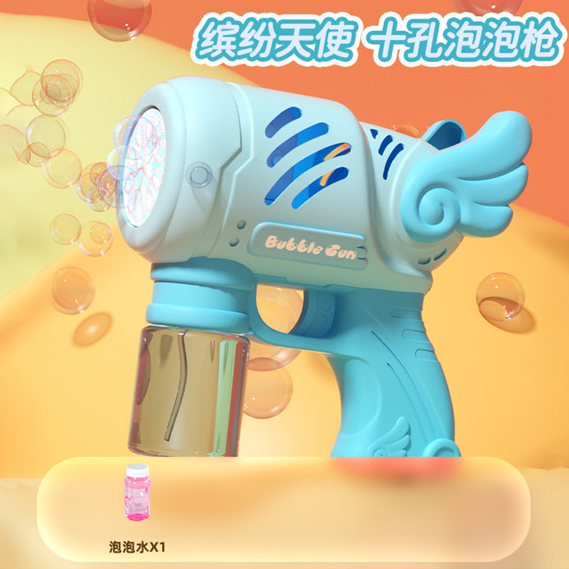 New net red shaking head unicorn automatic bubble machine children's hand-held bubble gun stick toy stall wholesale