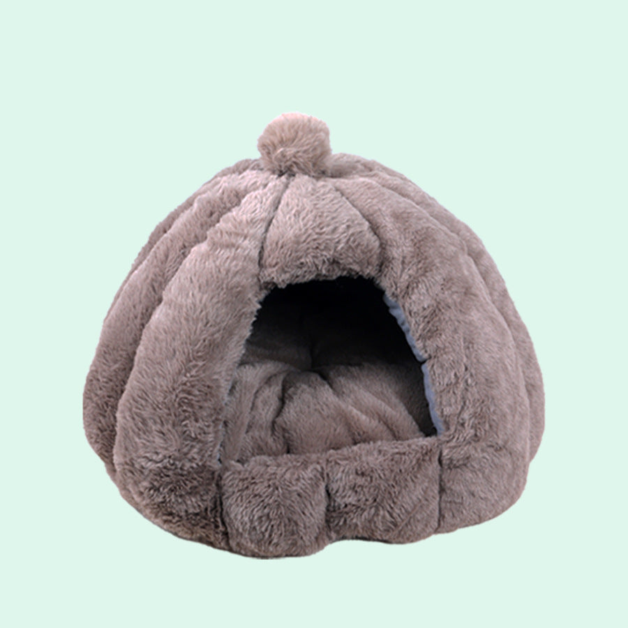 Winter warm cat kennel rabbit velvet kennel small dog kennel closed winter yurt plush pet kennel kennel