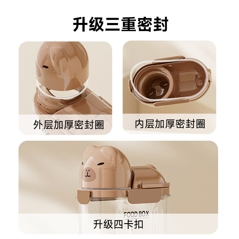 Sealed Can Household Food-Grade Pet Cat Food Storage Can Multi-Functional Large-Capacity Transparent Fresh-Keeping Grain Can with Lid