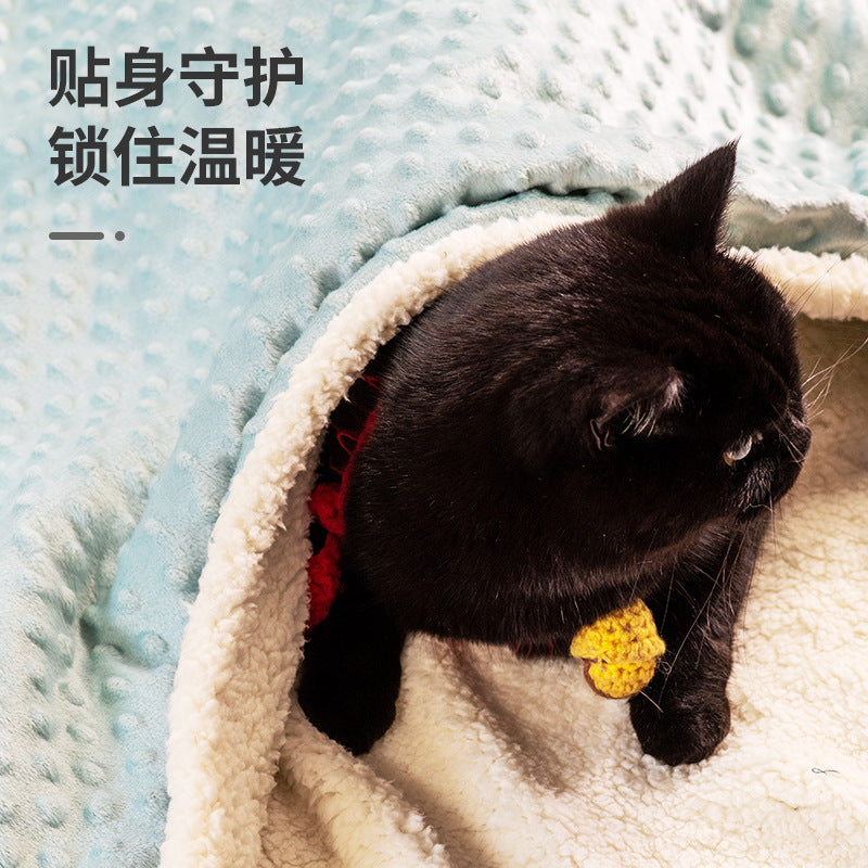 Brand Cross-Border Foreign Trade Pet Supplies Wholesale Cat Blanket to Prevent Colds, Universal Dog Blanket for All Seasons, Cold-Proof Quilt