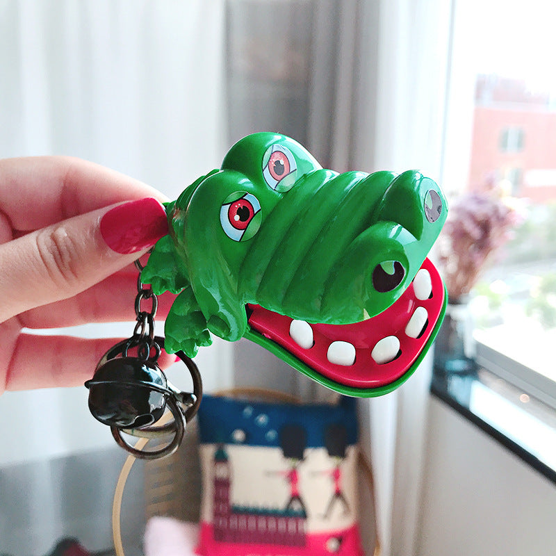 Creative crocodile bite toy keychain trick cartoon schoolbag pendant exquisite children's personality small toys wholesale