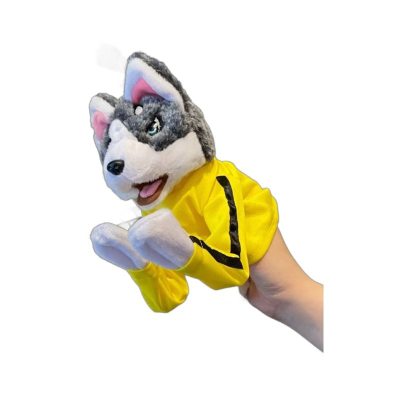 Cross-border children plush boxing husky net red doll interactive trick two ha children toy gift hand doll