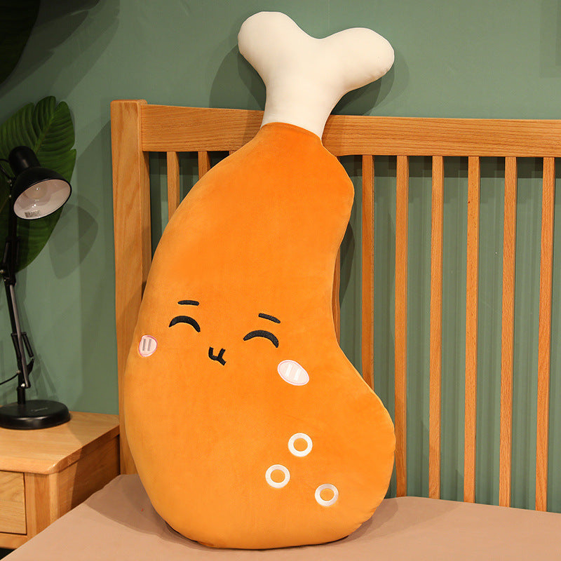 Creative Expression Chicken Leg Pillow Plush Toy Doll Bed Pillow Cushion Children's Doll Funny Gift Stress Relief