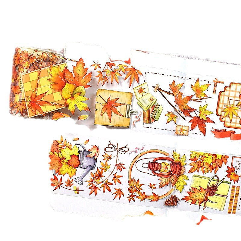 New pet Journal tape flower special material autumn letter simple full roll material shell optical flow hemp Journal tape