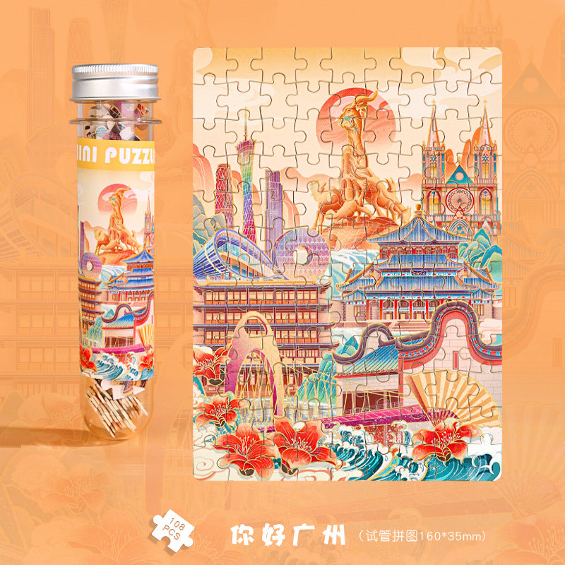 City Travel Hangzhou DIY Test Tube Puzzle Children's Educational Toys Attractions Gift Shop Wholesale Desktop Decorations