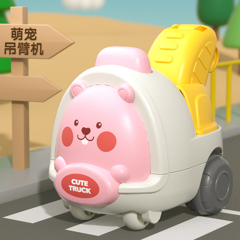 Explosions of children's toys cartoon tiger cute pet inertia force ejection toy car hot supply wholesale generation