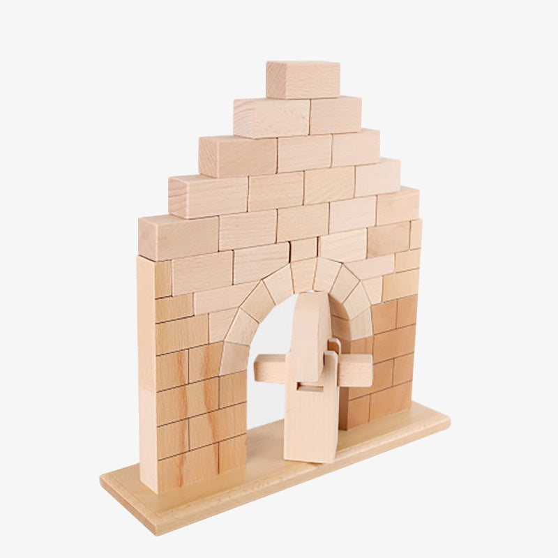 Montessori teaching aids Roman bridge children's early education puzzle 3-6 years old arch bridge construction toys professional edition Roman arch bridge