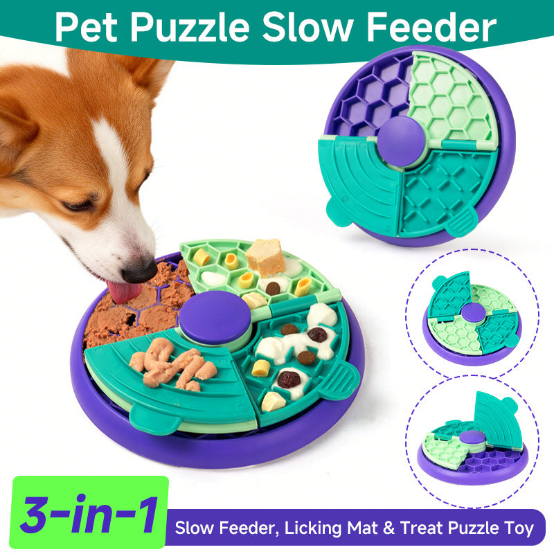 Multi-Layer Pet Slow Feeder Bowl Anti-Choke Licking Mat Puzzle