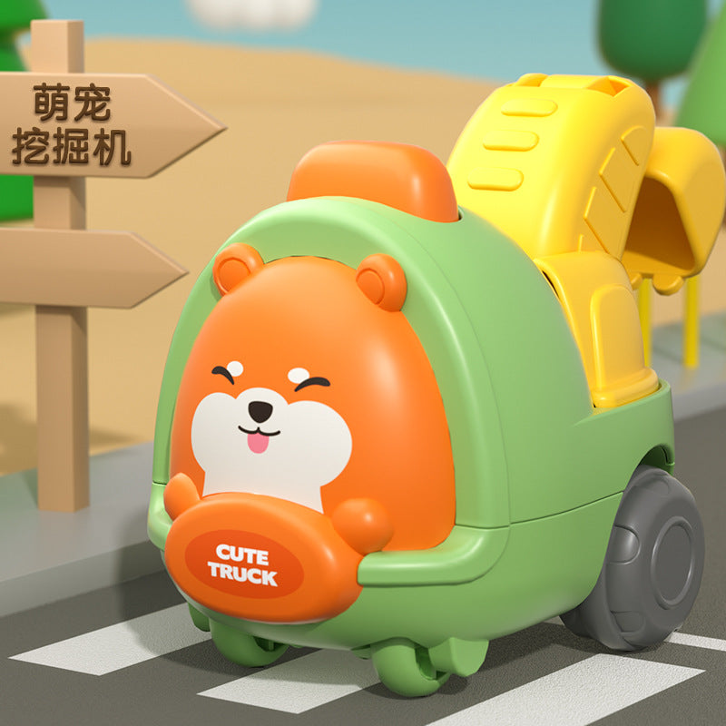 Explosions of children's toys cartoon tiger cute pet inertia force ejection toy car hot supply wholesale generation