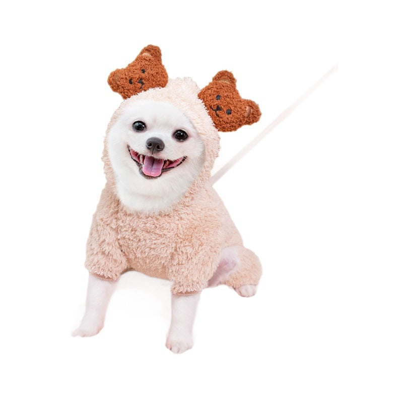 Autumn and Winter Small Size Dogs Dog Clothes Pet Cat Four-Legged Winter Clothes Bear French Bulldog Puppy Teddy Cat and Dog Supplies