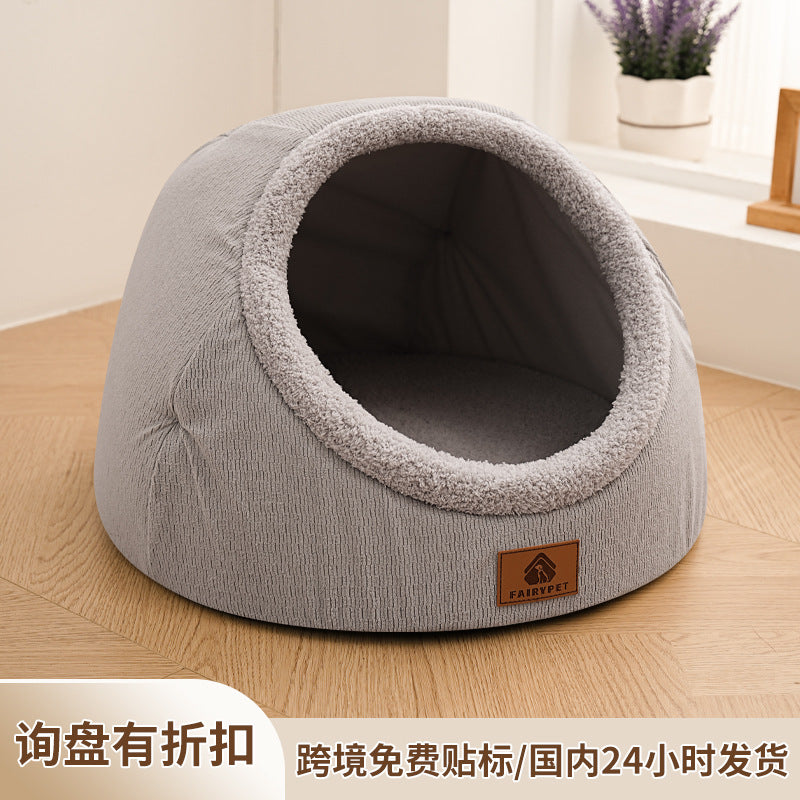 Cat Nest Winter Thickened Cat Sleeping Nest Semi-Enclosed Winter Warm and Safe Cat Nest Pet Nest Cross-Border