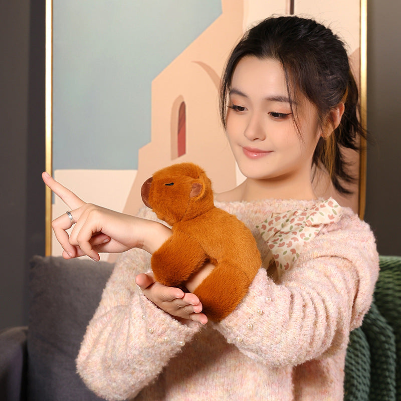 Cute pet capabala capybara snap ring bracelet plush toy doll doll gift grab machine baby
