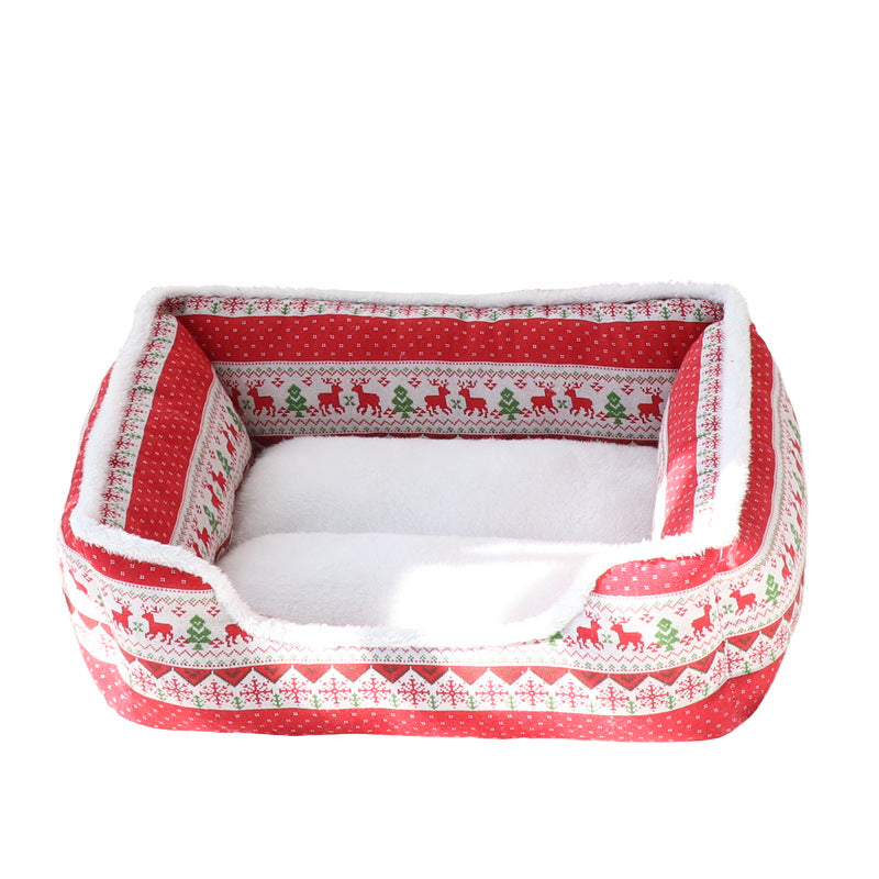 Christmas Pet Cat Bed Mat, Dog Bed, Pet Nest, Winter Dog Mat, Thickened Mat for Small and Medium-Sized Dogs