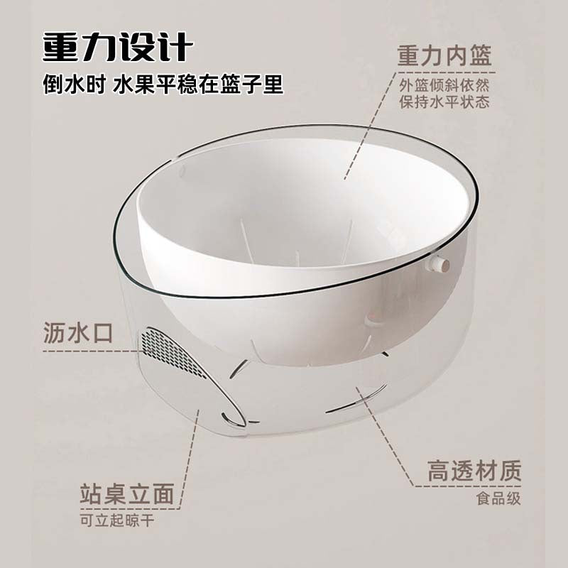 Double-Layer Pet Kitchen Sink with Draining Basket for Washing Vegetables, Fruit Strainer, Rice Washing and Draining Tool