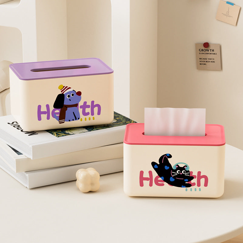 Dopamine Tissue Box, Living Room Tissue Box, Wholesale Household Coffee Table High-Value Decorative Piece, Plastic Napkin Storage Box