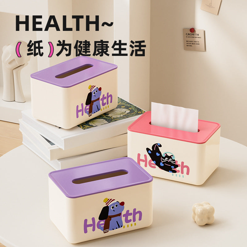 Dopamine Tissue Box, Living Room Tissue Box, Wholesale Household Coffee Table High-Value Decorative Piece, Plastic Napkin Storage Box