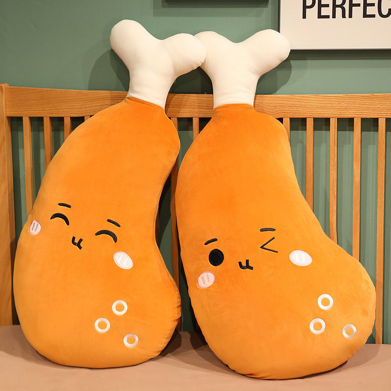 Creative Expression Chicken Leg Pillow Plush Toy Doll Bed Pillow Cushion Children's Doll Funny Gift Stress Relief