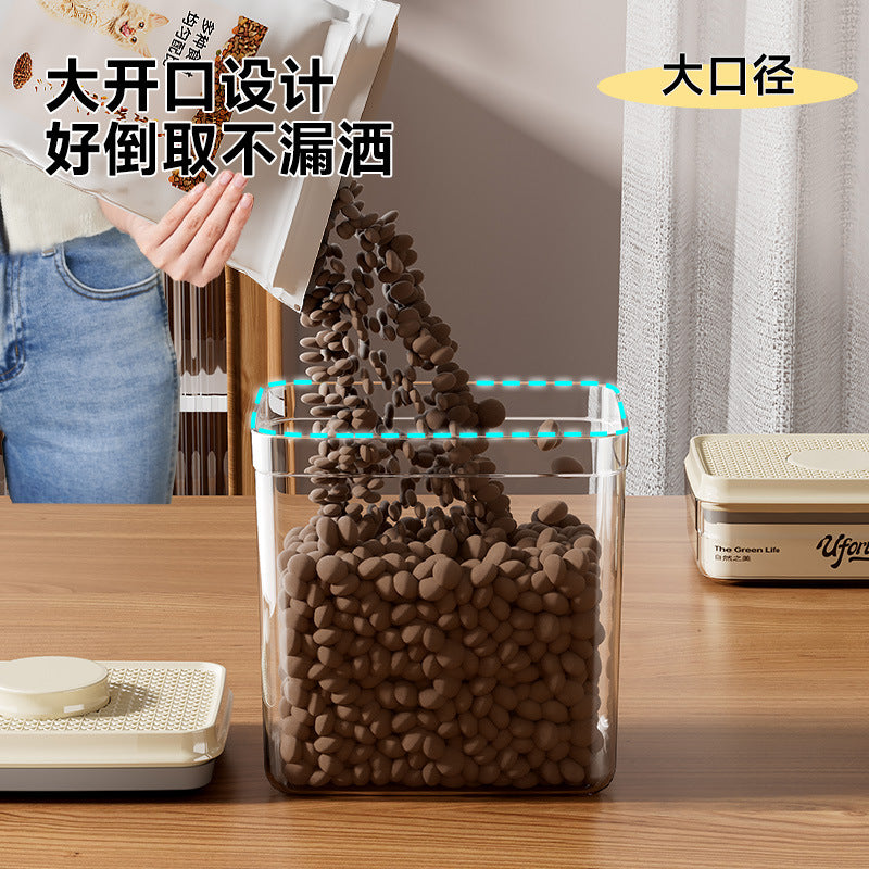 Cat Food Storage Tank, Household Moisture-Proof Pet Snack Storage Tank, Large-Capacity Cat Feed Sealed Tank, Plastic