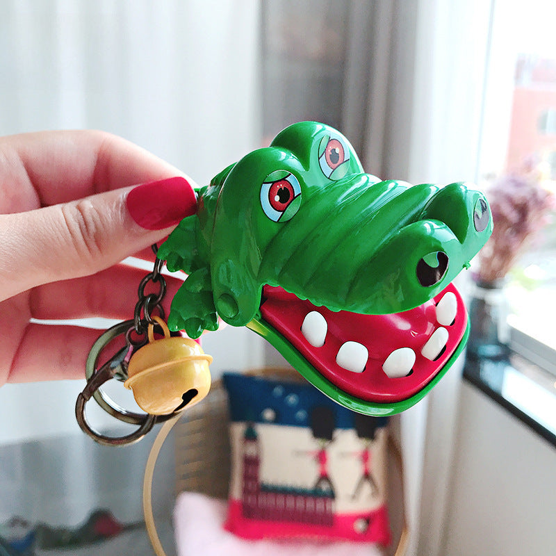 Creative crocodile bite toy keychain trick cartoon schoolbag pendant exquisite children's personality small toys wholesale