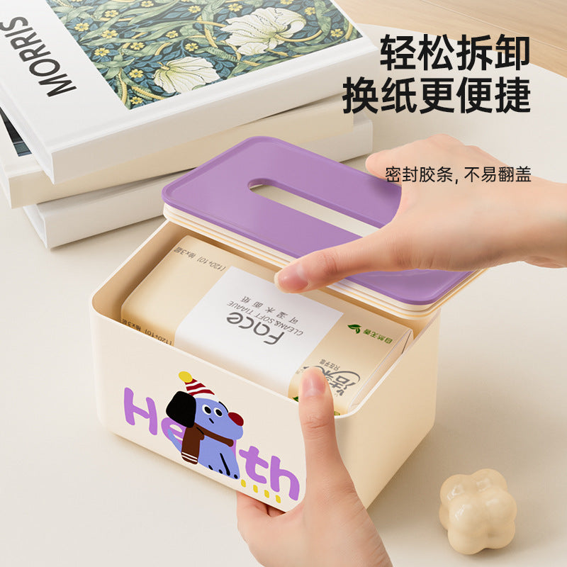 Dopamine Tissue Box, Living Room Tissue Box, Wholesale Household Coffee Table High-Value Decorative Piece, Plastic Napkin Storage Box