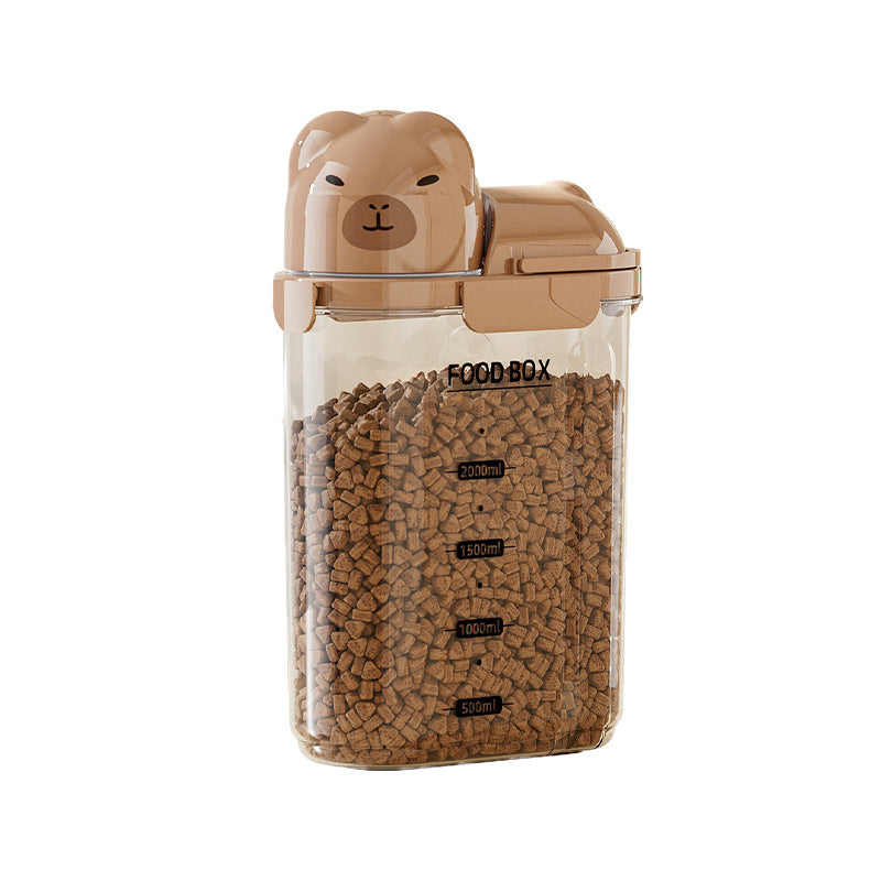 Sealed Can Household Food-Grade Pet Cat Food Storage Can Multi-Functional Large-Capacity Transparent Fresh-Keeping Grain Can with Lid