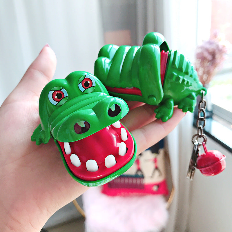 Creative crocodile bite toy keychain trick cartoon schoolbag pendant exquisite children's personality small toys wholesale