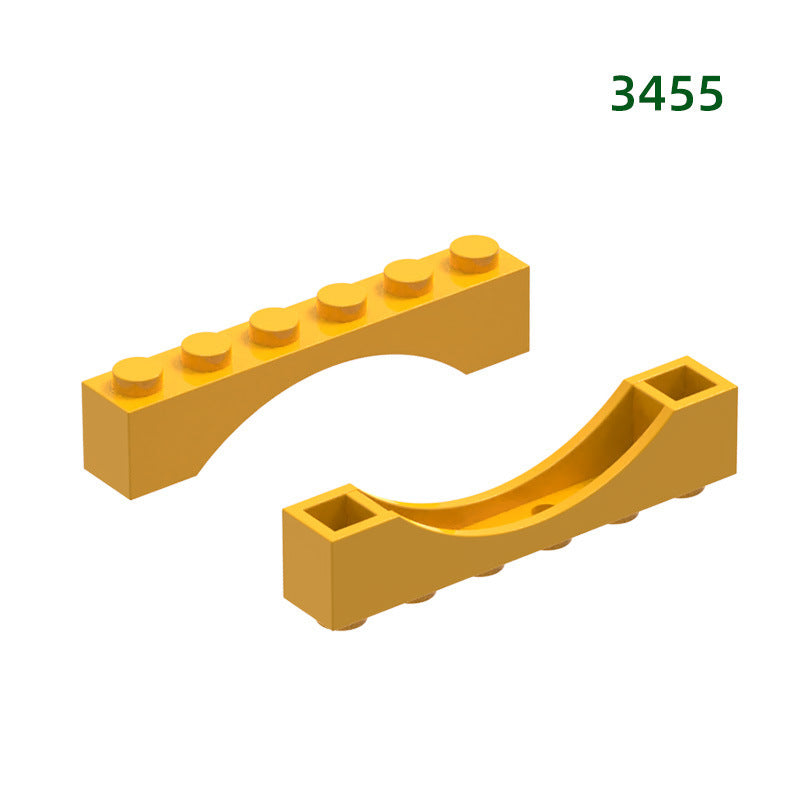 Wange diy small particle domestic building blocks compatible with 3455 assembled parts arc 6 hole science education toy accessories wholesale