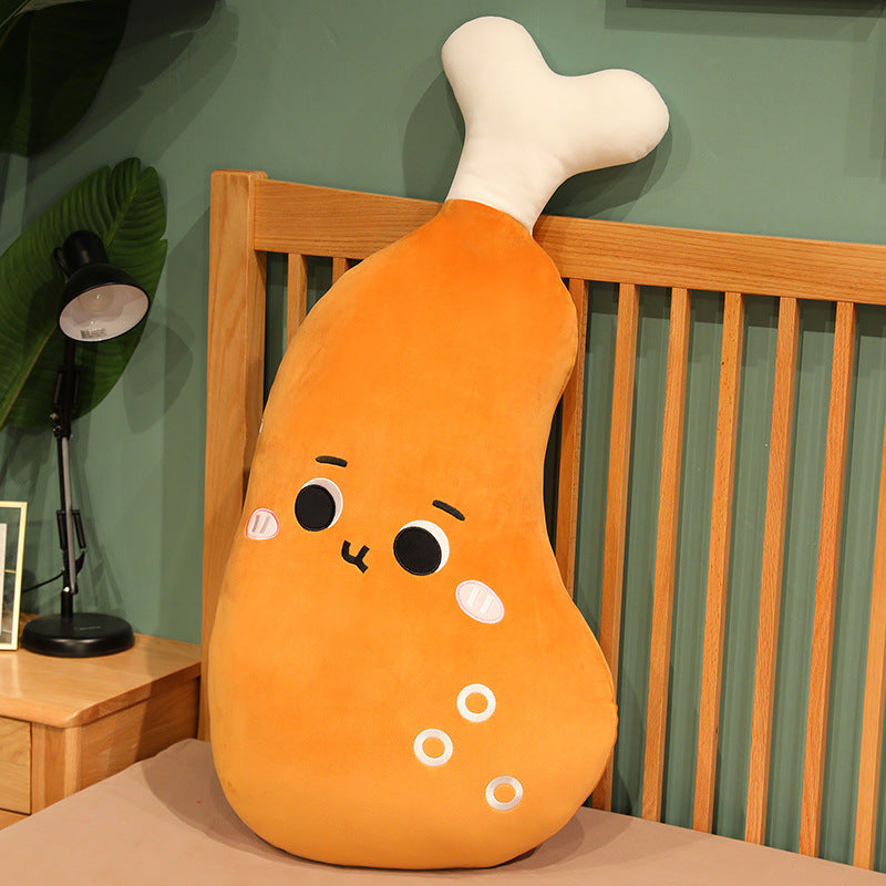 Creative Expression Chicken Leg Pillow Plush Toy Doll Bed Pillow Cushion Children's Doll Funny Gift Stress Relief
