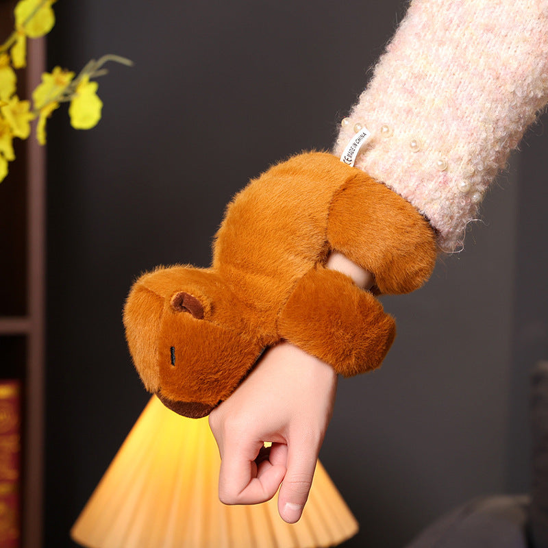 Cute pet capabala capybara snap ring bracelet plush toy doll doll gift grab machine baby