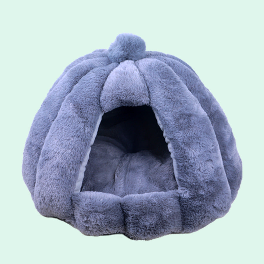 Winter warm cat kennel rabbit velvet kennel small dog kennel closed winter yurt plush pet kennel kennel