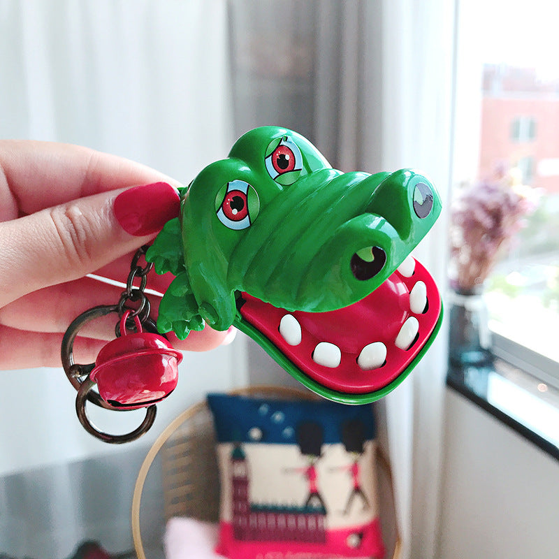 Creative crocodile bite toy keychain trick cartoon schoolbag pendant exquisite children's personality small toys wholesale