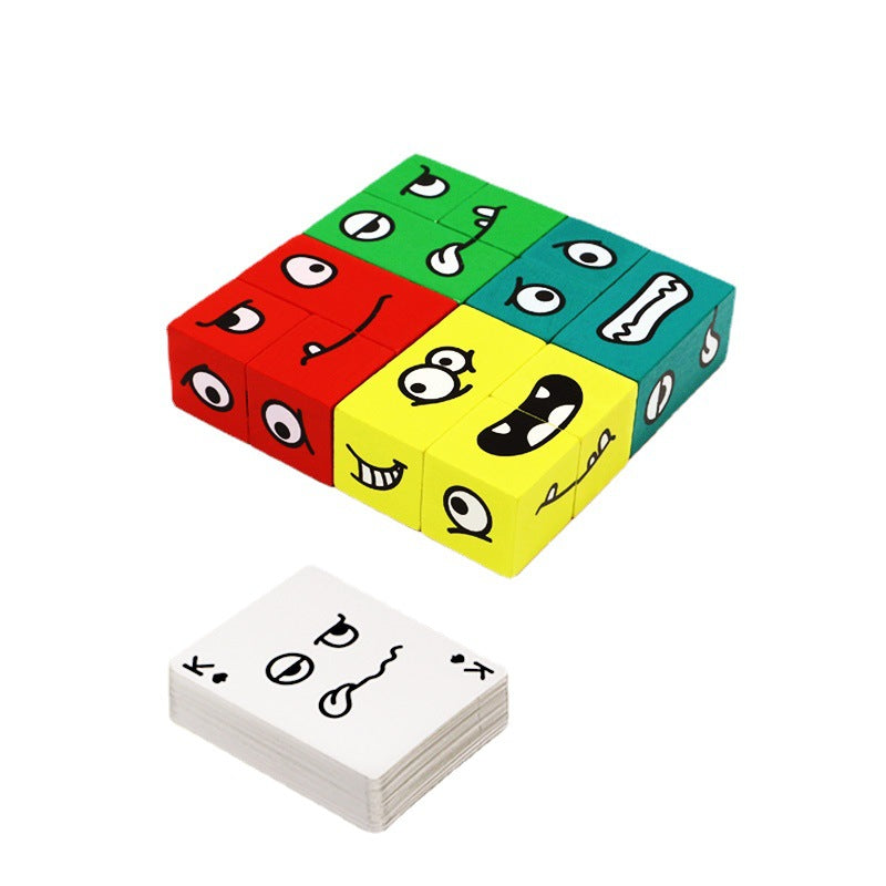 Face-changing cube with Bell you cry I laugh puzzle parent-child children fun desktop game educational toy building blocks