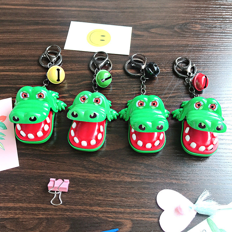 Creative crocodile bite toy keychain trick cartoon schoolbag pendant exquisite children's personality small toys wholesale