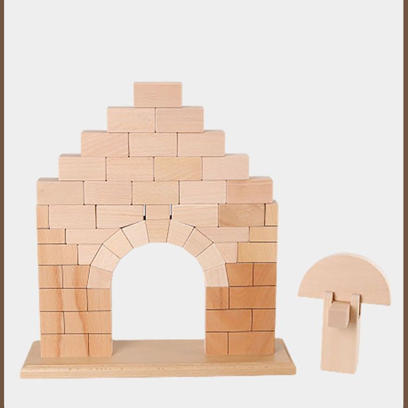 Montessori teaching aids Roman bridge children's early education puzzle 3-6 years old arch bridge construction toys professional edition Roman arch bridge