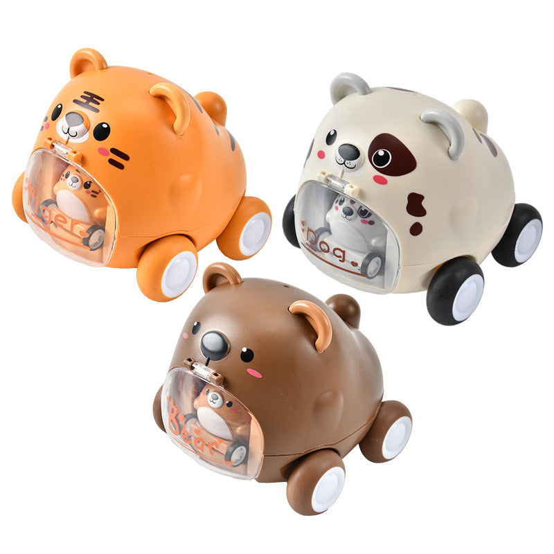 Explosions of children's toys cartoon tiger cute pet inertia force ejection toy car hot supply wholesale generation