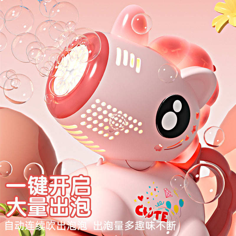 New net red shaking head unicorn automatic bubble machine children's hand-held bubble gun stick toy stall wholesale