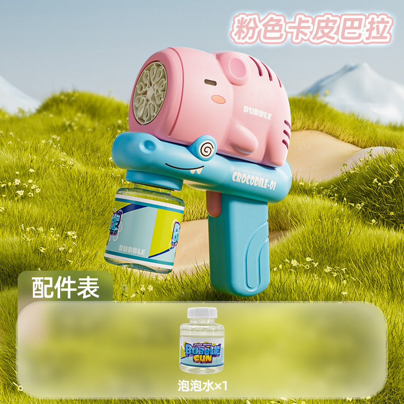 New net red shaking head unicorn automatic bubble machine children's hand-held bubble gun stick toy stall wholesale