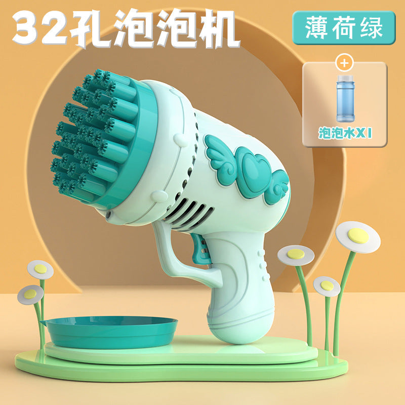 New net red shaking head unicorn automatic bubble machine children's hand-held bubble gun stick toy stall wholesale